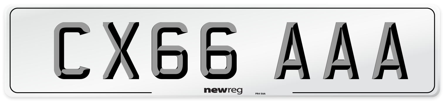 CX66 AAA Number Plate from New Reg